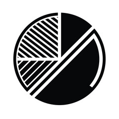 Poster - Minimalist pie chart graphic with diagonal lines solid sections data statistics