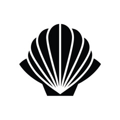 Poster - Minimalist scallop seashell logo graphic ocean