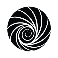 Poster - Minimalist spiral shell logo graphic design vector