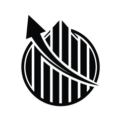 Poster - Abstract arrow graph logo design on growth
