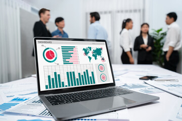 Poster - Business data dashboard provide brisk business intelligence analytic for marketing strategy planning