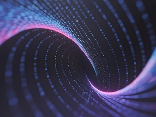 Aufkleber - Abstract Digital Tunnel with Glowing Particles A Journey Through Data and Technology Representing Connectivity Innovation and the Future of Digital Communication and Artificial Intelligence