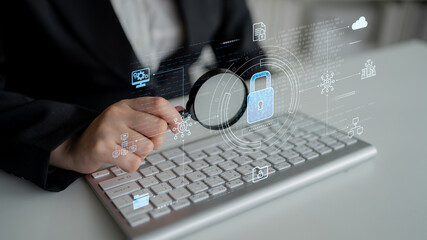 Poster - Cyber security protects against breaches, hacks, and network attacks using strong infrastructure and proactive digital defense strategies. Latch