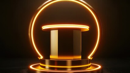 Wall Mural - a glowing circle set against a black background, ideal for use in presentations, infographics, or as