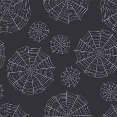 Wall Mural - Spider web background. Halloween seamless pattern.