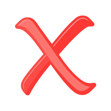 Red x mark isolated on transparent background