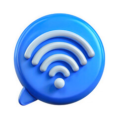Poster - Blue wifi signal icon illustration on transparent background