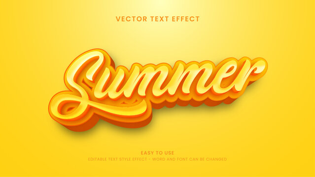 summer editable text effect 3d