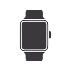 Poster - smartwatch vector illustration with square display and band isolated on transparent background for w