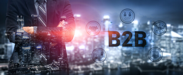 Poster - B2B technology enhances operations, improves communication, and drives market efficiency through digital tools and strategic innovation. Vouch