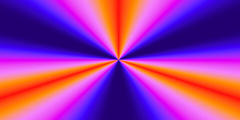 Poster - Abstract background with gradient rays from the center. Radiation. orange and blue gradient. banner. bright colors.