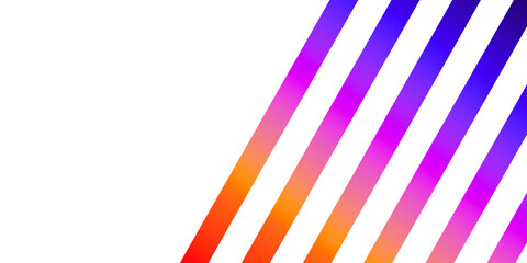 Fototapete - Several straight gradient lines on transparent background. Design element. orange blue palette. color. Straight lines. Ribbon. Geometric. Illustration for banner or website.