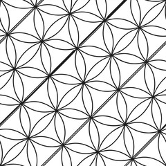 Poster - Abstract geometric pattern with black lines and white background creating a modern artistic design suitable for textile, wallpaper, or graphic projects.