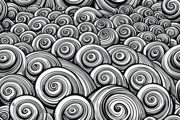 Poster - Abstract swirl pattern black and white background design for decorative purpose and illustration purposes with decorative lines