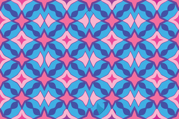 Poster - Colorful abstract geometric pattern with a seamless repeating design featuring blue pink and purple shapes perfect for backgrounds