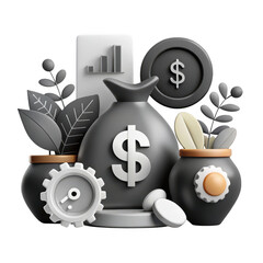 Poster - Financial Growth and Investment Concept on transparent background