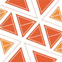 Poster - Geometric composition of orange and white triangles creating a modern and abstract pattern for design backgrounds