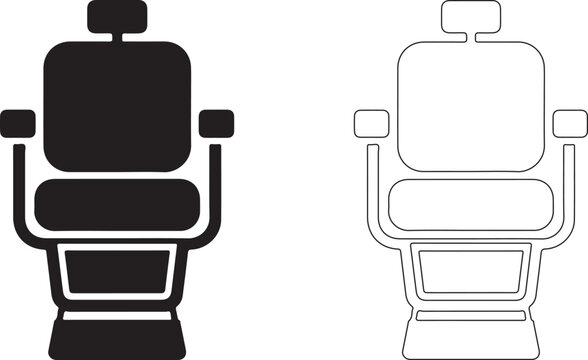 Flat Design Barber Chair Silhouette Logo for Grooming Services