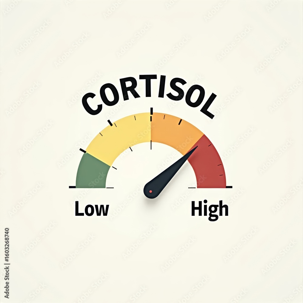 Cortisol level gauge indicating stress management and well-being Stock ...