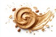 © Kristina - Peanut butter swirl artfully blended with crunchy peanuts on a clean white background showcasing its rich texture and creamy appearance