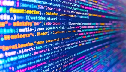 colorful computer code displayed on a screen