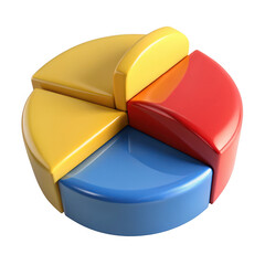 Poster - Colorful Pie Chart Diagram on Transparent Background