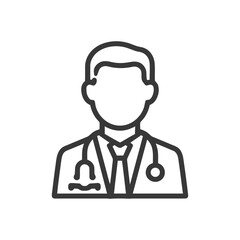 Poster - Simple Doctor Icon: Male Healthcare Professional Avatar with Stethoscope