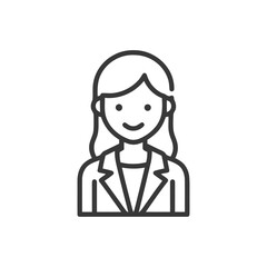 Poster - Modern Line Art Icon of a Smiling Businesswoman Avatar