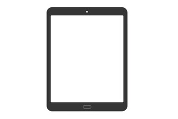 Poster - Tablet mockup with blank white screen isolated on white background. Digital device for presentation, UI, UX design. Modern flat vector illustration of a mobile pad.