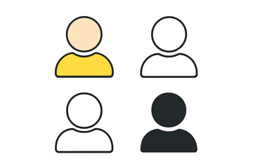 Fototapete - User icon set. Person, profile, avatar symbol collection. Simple flat, outline, and silhouette style vector illustration for web design, UI, and mobile app graphic element.