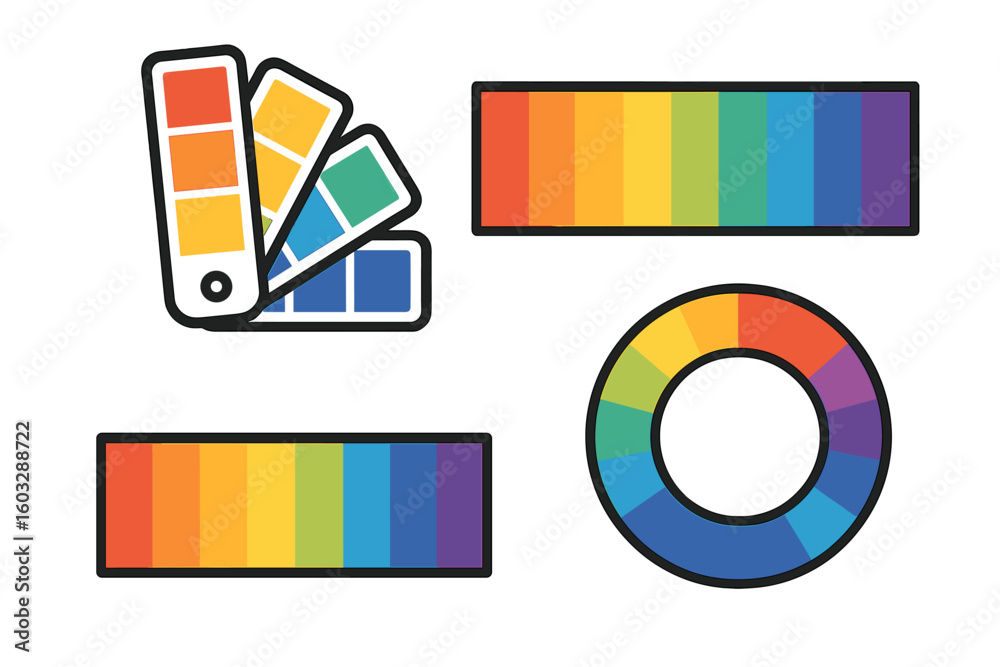 Comprehensive Color Palette Swatch Set, Gradient Spectrum Chart ...
