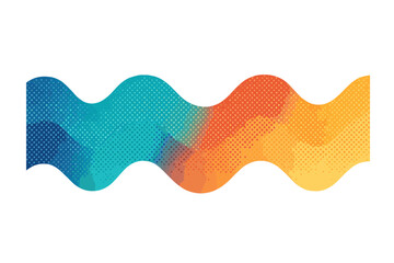 abstract vibrant halftone gradient wave banner vector. multicolor dotted wavy ribbon with fluid curv