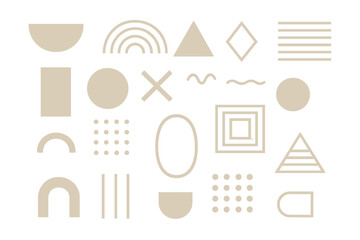 Poster - Abstract geometric shapes collection. Minimalist contemporary aesthetic forms. Set of modern basic figure elements for graphic design, poster, branding, or social media.