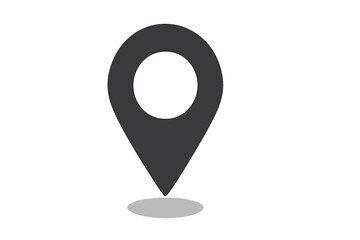 Poster - Location pin marker icon for maps and navigation. Simple flat black pointer symbol for GPS destination, address, and position. Modern minimalist geotag sign for travel.
