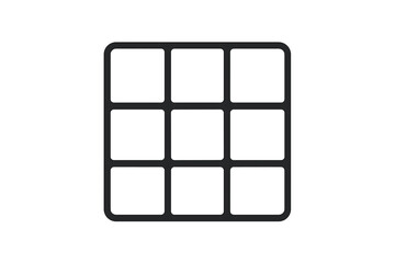Poster - Grid icon vector for web and mobile app design. Menu button symbol. Gallery layout sign. Square tile graphic element for UI, UX interface. Modern simple minimal logo template.