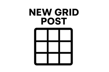 Poster - New grid post icon for social media feed. Puzzle layout template for marketing. Photo collage frame. Content creation graphic element. Vector illustration for blogger.