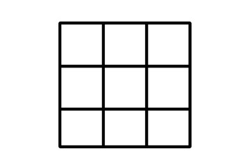 Poster - Grid layout template for social media post. Vector frame with nine squares. Blank cell structure for photo collage or composition guide. Tic-tac-toe game board.
