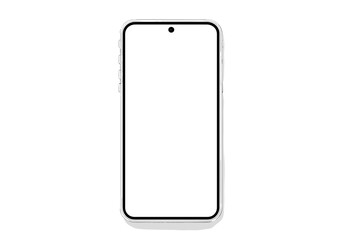 Poster - Smartphone mockup with a blank white screen for UI UX design. Realistic 3D mobile phone front view. Vector device template for app presentation isolated on a background.