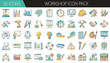 © SulaimanIslam - Workshop Icon Pack with 50 Tools, Skills, and Training Elements - A creative set of 50 cartoon-style workshop icons, featuring tools, ideas, safety gear, and training symbols for education, DIY, and p