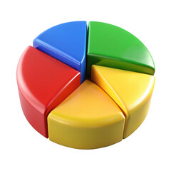 Poster - Colorful Pie Chart with Five Slices on Transparent Background
