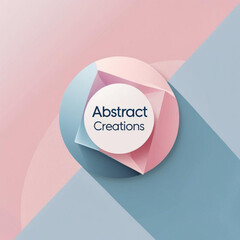 Aufkleber - Geometric shapes with pastel hues create modern design with a circular element and soft shadows present