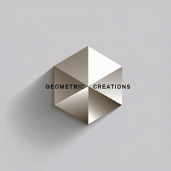 Aufkleber - Hexagonal prism with triangular faces casting shadow on a light gray plain surface design element illustration