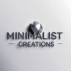 Aufkleber - Minimalist creations logo with geometric diamond shape above the text on a light shaded plain surface area