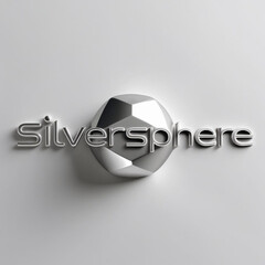 Fototapete - Polygonal sphere with metallic lettering on light surface casting soft shadow creating three dimensional effect