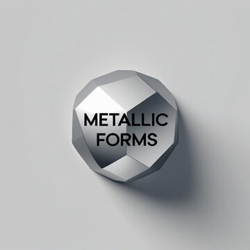 Polygonal sphere with reflective surface casting shadow on plain light surface is centered view
