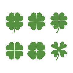 Poster - Four Leaf Clover Icon Set Vector Design.
