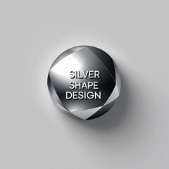 Poster - Metallic sphere with geometric facets casting shadow on a neutral surface creating depth and dimension view