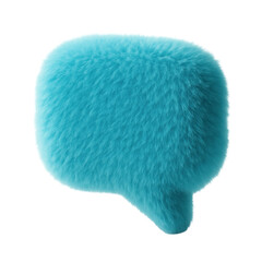 Poster - Textured fluffy blue speech bubble icon isolated on transparent background for communication and creativity concepts