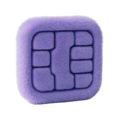 Poster - Purple fuzzy square icon symbolizing technology and connectivity, featuring a transparent background for microstock usage in digital and web projects
