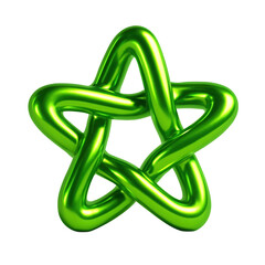 Poster - Shiny green 3D star icon with glossy metallic finish isolated on  transparent  background, symbolizing excellence, success, and modern design in digital graphics